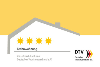 Unsere Ferienwohnungen wurden vom Deutschen Tourismusverband e.V. (DTV) mit 4 Sternen klassifiziert.